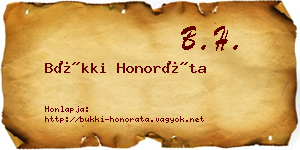 Bükki Honoráta névjegykártya